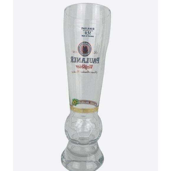 2002 World Cup Brazil Paulaner Weifbier Glass Weizen Pilsner Beer FIFA Soccer - Picture 2 of 6